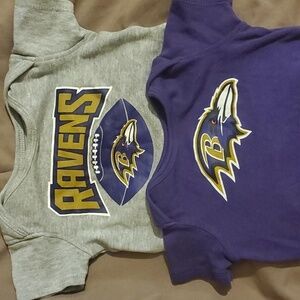 NFL Baltimore Ravens Onesies- Set of 2- Size 3-6 months